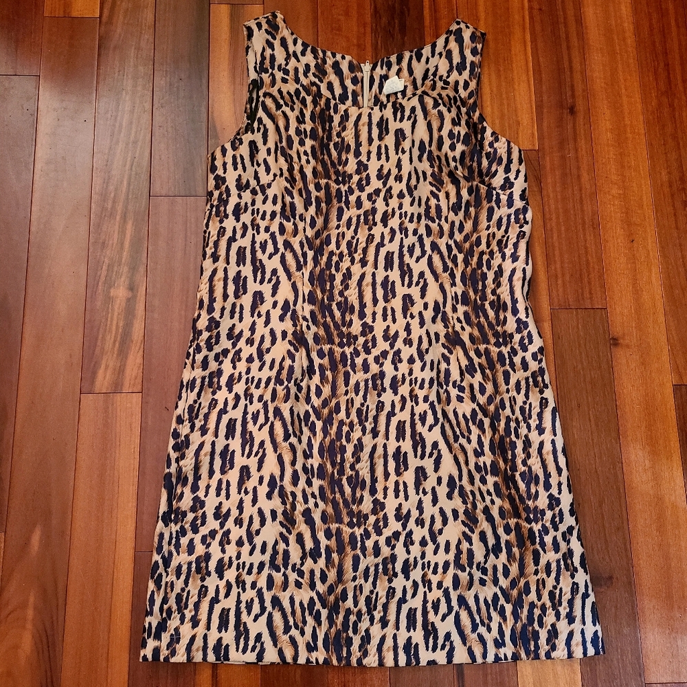 Leopard Animal Print Sleeveless Sheath Dress Sz 10 Mobwife Office Siren Casual